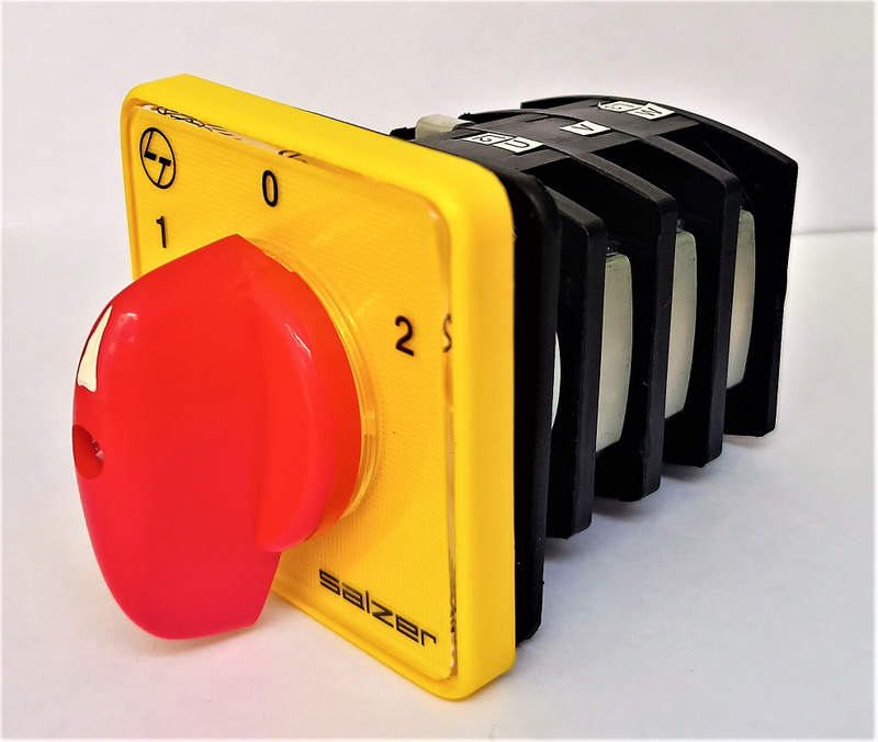 Salzer L&T 61211 32A 3Pole Reverse Forward S32 Cam Operated Rotary Switch(Yellow)