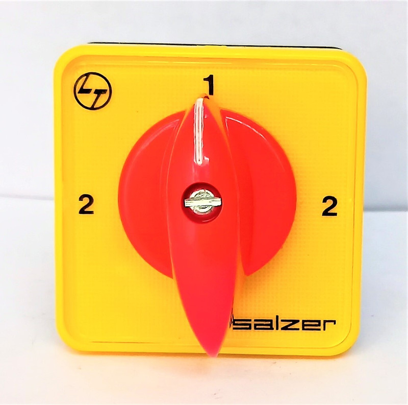 Salzer (L&T) 61037 6A 1Pole 2Way NO OFF S6 6A Cam Operated Rotary Switch(Yellow)