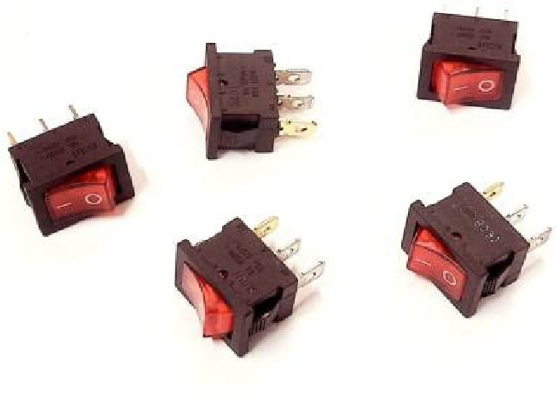 ABC SPST Rocker Switch Multiple Applications Light Electronic Kit (Pack Of 5 Pcs) Smart Switch(Black)