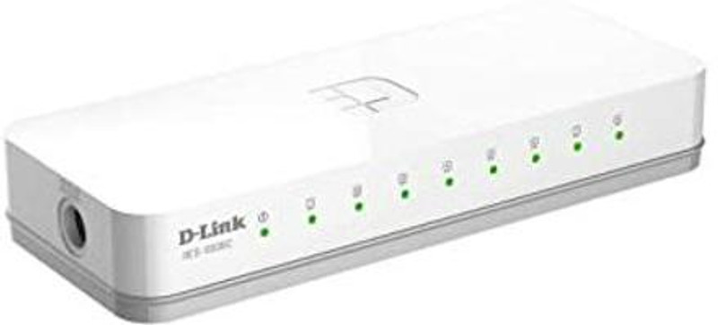 RISINGCOMPUTERS 8-Port 10/100 Desktop Switch Stylish and Compact Design Smart Switch(White)