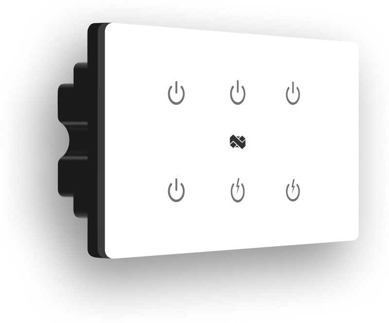 iotics Smart Touch Switch for 6 Lights, Remote, Mobile App, Alexa & Home Smart Switch(White)