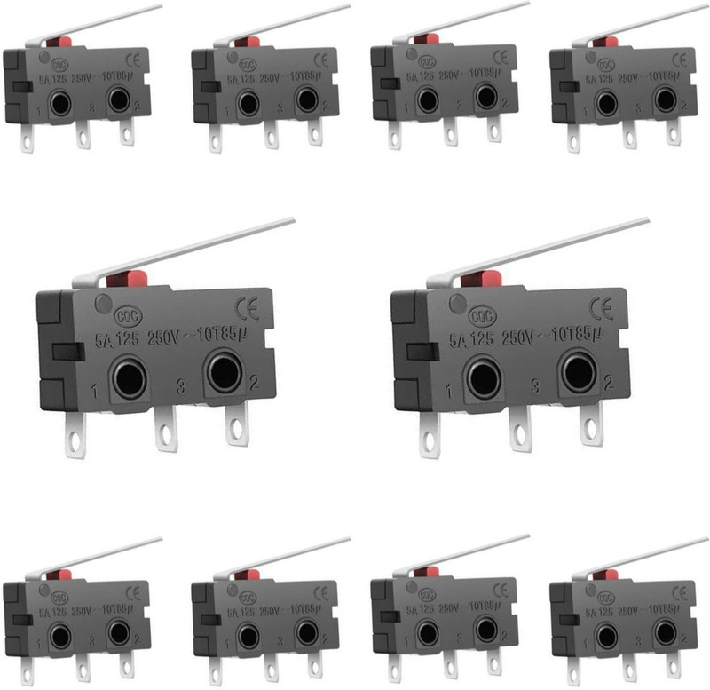Yellow Tommy MICRO LIMIT SWITCH WITH LONG HANDLE BUMP (Pack of 10)(Black)