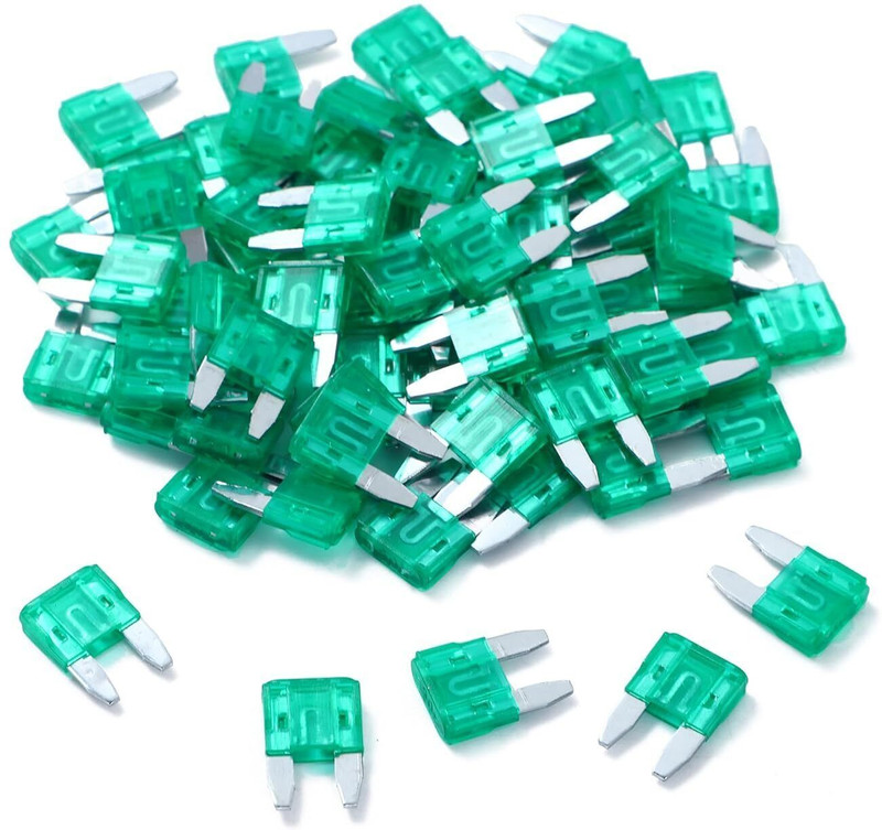 LumiLiv Fuse 30A Mini Blade Fuse Short Circuit Protection FOR Car,Bike pack of 100pcs(White)