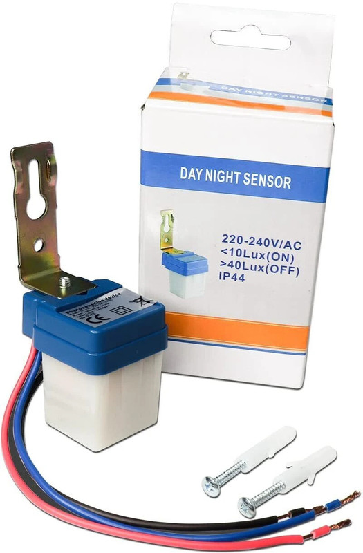 SYMFONIA 220 Volt Auto Day/Night On-Off Photocell Sensor Switch Pack of 1 Smart Switch(White)