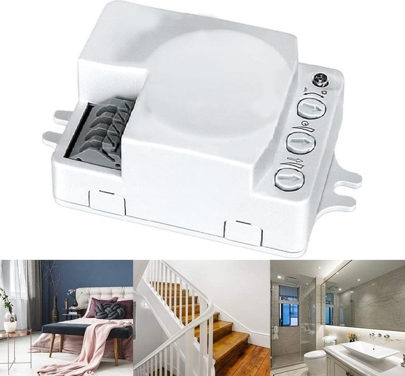Deoxys Plastic Microwave Motion Sensor Automatic Control Switch Microwave Sensor Smart Kit(White)