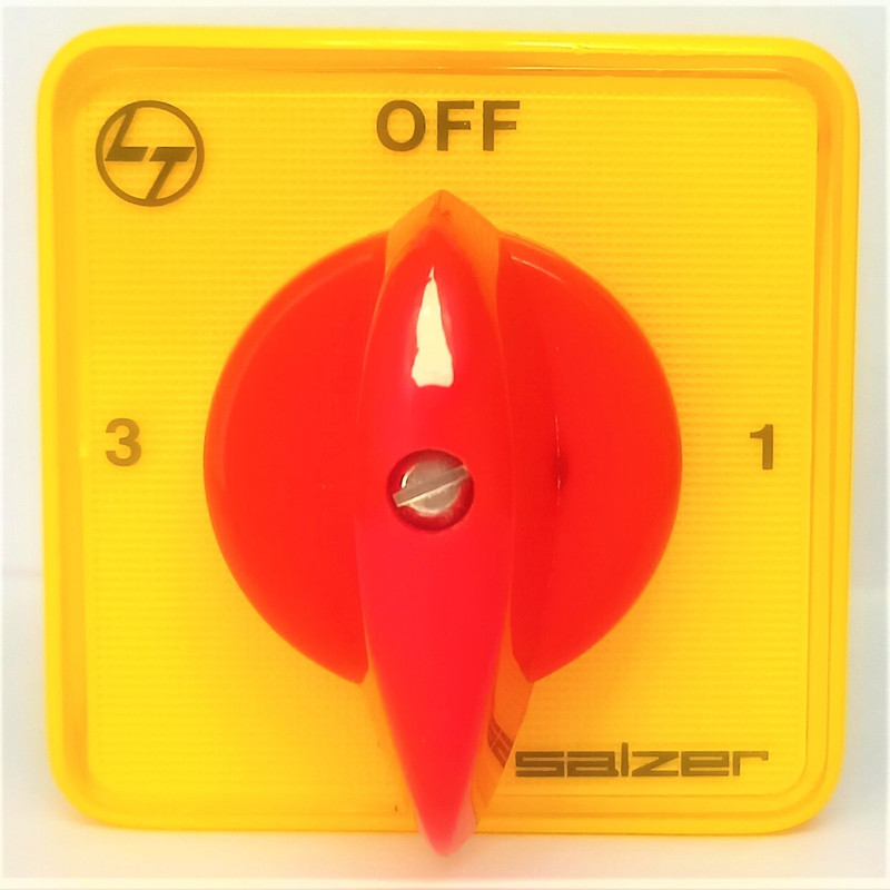 Salzer (L&T) 61080 25A 2Pole 3Way S25 B13 Cam Operated Rotary Switch(Yellow)