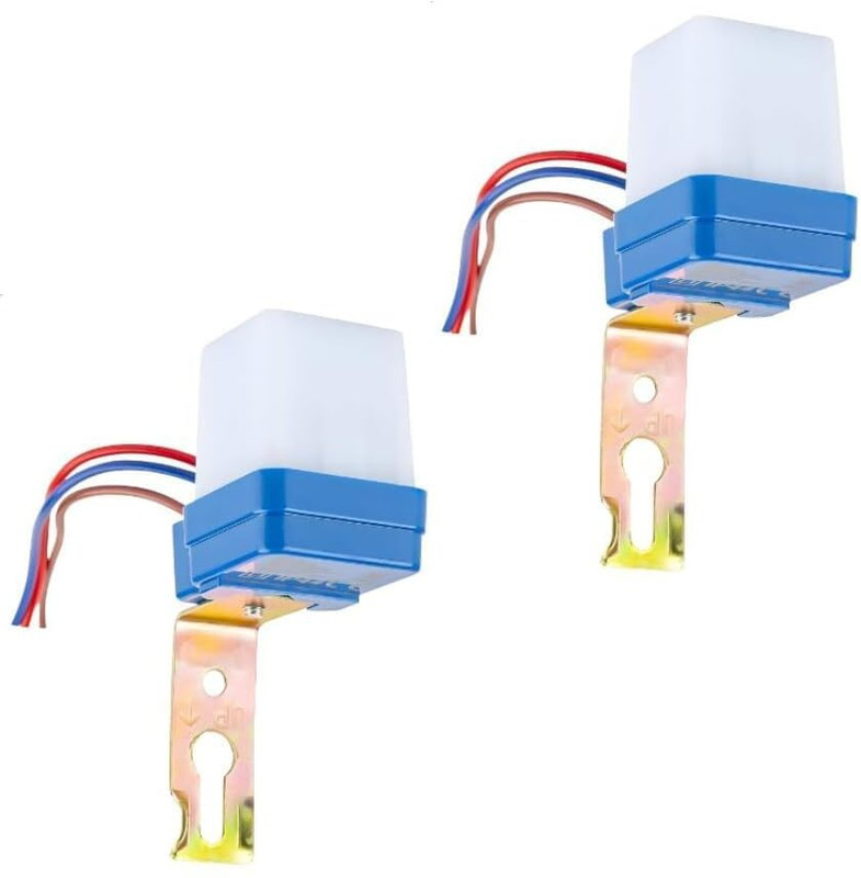 DHRUV-PRO 2pc 220 V Auto Day Night Sensor Switch,Photoswitch LDR Sensor Switch (6 A)(White)