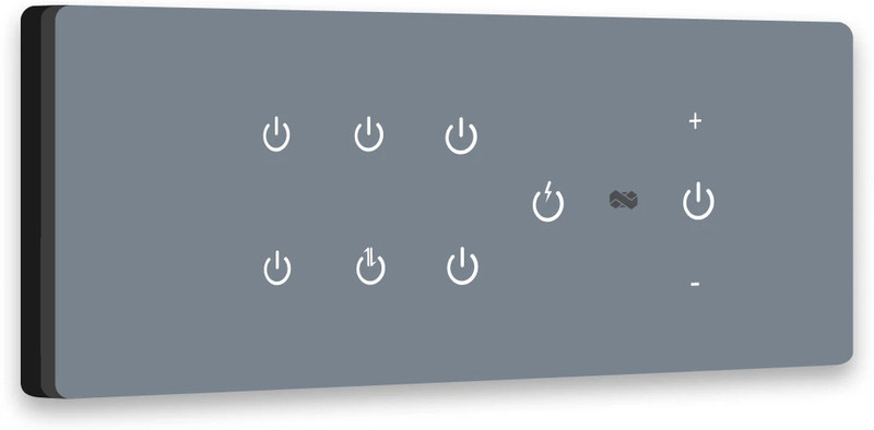 iotics Smart Touch Switch for 7 Light & 1 Dimmer, Remote, Mobile App, Voice Control Smart Switch(Grey)