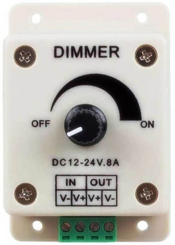 GoodsBazaar 12V-24V 8A Adjustable Dimmer Switch PWM Dimming Controller for Single LED Strip Smart Switch(White)