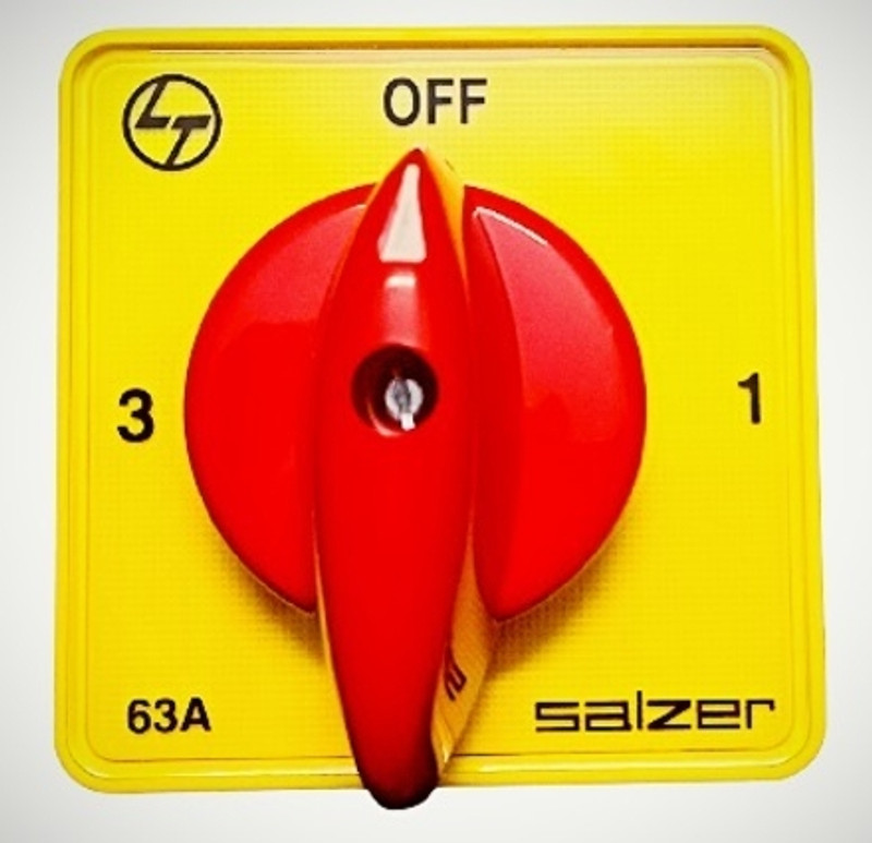 Salzer 61060 40A 1Pole 3Way S40 B03 (L&T) Phase Selector Cam Operated Rotary Switch(Yellow)