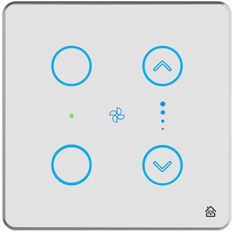 HomeMate 2 Module Smart Touch Switch Panel | 4 Switch & 1 Fan(White)