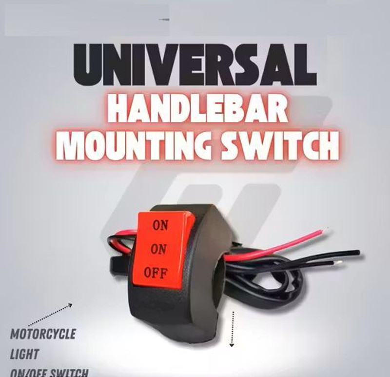Thevellahub 3 Points Universal Bike Switch ON/OFF Handlebar Fog Spot Light Switch Set of 2(Black)