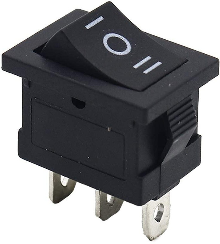 hexil Black Rocker Button Mini Switch DPDT 3 Position ON-Off-ON 6A 250VAC / 10A 125VAC(Black)
