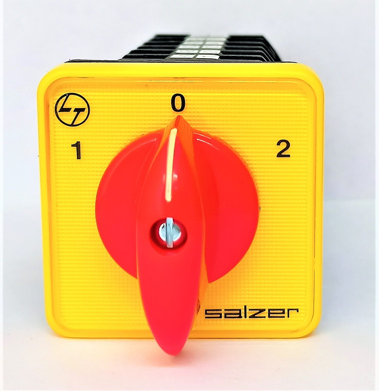 Salzer (L&T) 61030 16A 6Pole 2Way S16 Cam Operated Rotary Switch(Yellow)