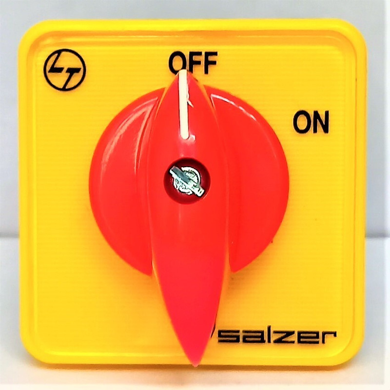 Salzer (L&T) 61001 6A 1Pole ON-OFF S6 6A Cam Operated Rotary Switch(Yellow)