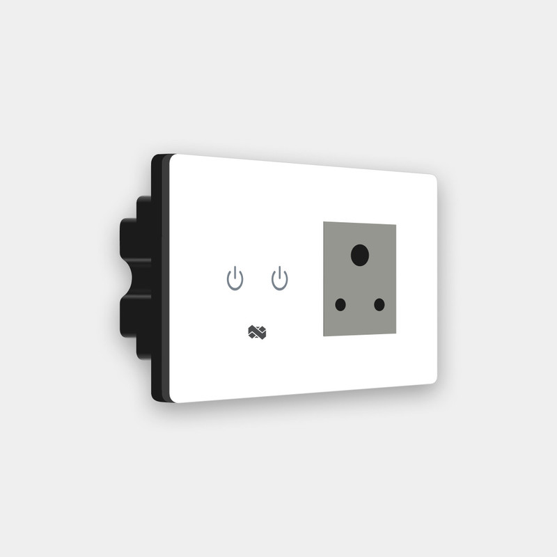 iotics Smart Touch Switch for 1 Light, 1 Plug, Remote, Mobile App, Alexa & Google Home Smart Switch(White)