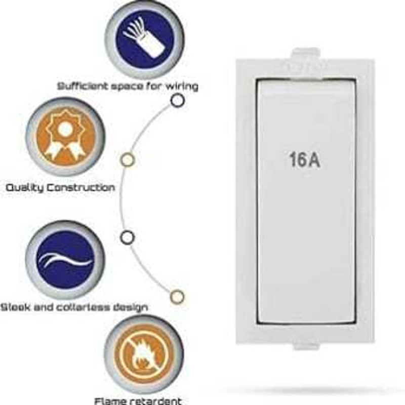 oswin 16A 1 WAY SWITCH (PACK OF 4 NOS)(White)