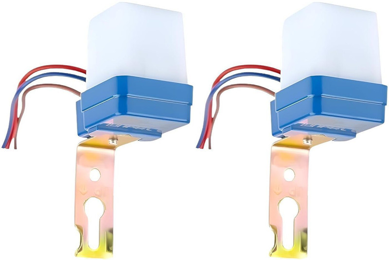 DigiMetrix Day Night Sensor Switch 220V 10A Pack of 2 Automatic Light ON OFF Controller(White)