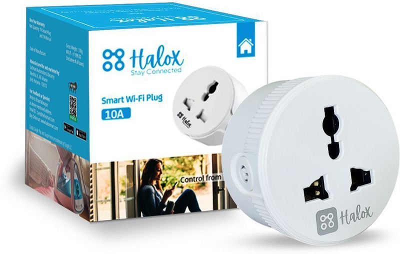 HALOX STAY CONNECTED 10A Wi-Fi Smart Plug | Works with Alexa Smart Plug(White)