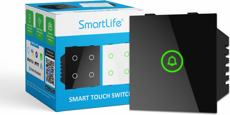 Smartlife Modular Non-Smart Bell Touch Switch Smart Switch(Black)