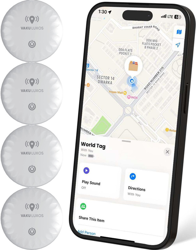 Vaku Luxos ORLOK AirTag Smart Tracker for Luggage, Pets & Bags, MFi Certified Pack of 1 Safety Smart Tracker(White)