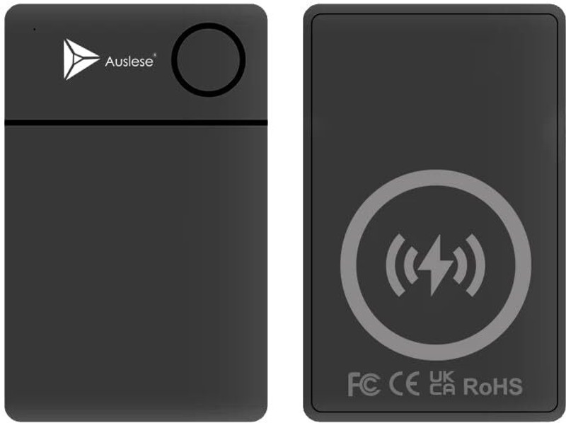 Auslese Smart GPS Tracker Card-Wallet ,Luggage,Backpack-Wireless Charging, Apple Find My Location Smart Tracker(Black)