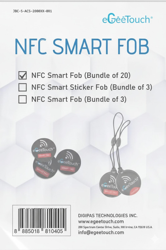egeetouch NFC Smart Fob Smart Locks (Bundle of 3) Safety Smart Tracker(sky blue)