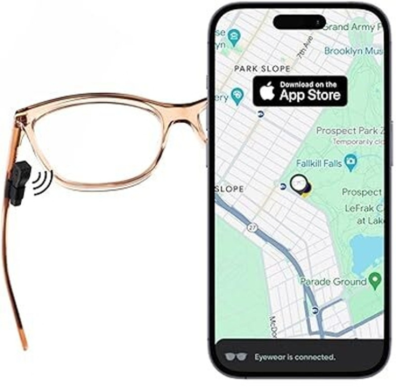 Tag8 Glasses Tracker for iOS Battery, Charger, Accessory Included, Eyewear Finder Safety Smart Tracker(Black)