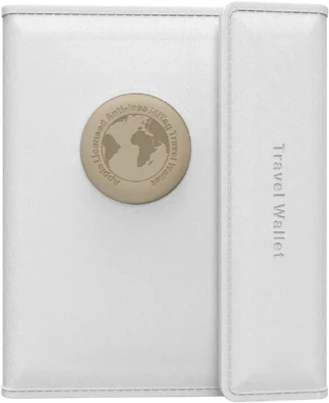 iFynd MiBook - MiTag Anti-Loss Trackable Travel Passport Wallet, Apple users only, Safety Smart Tracker(White)
