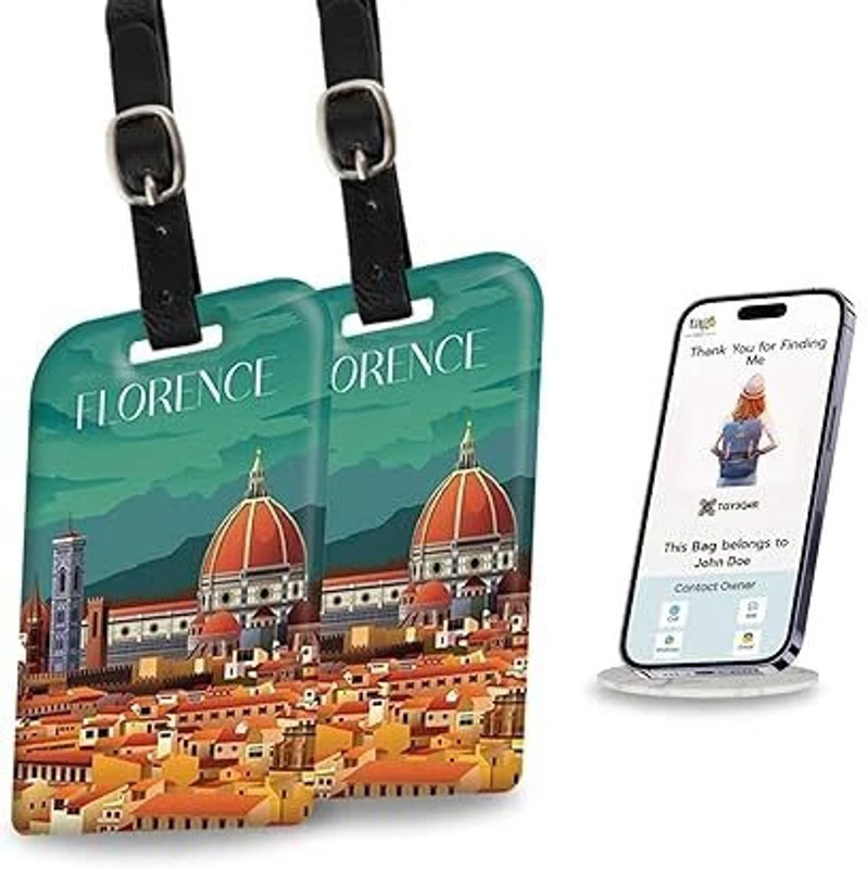 Tag8 Lisbon Smart Bag Luggage tag pack of 2 Location Smart Tracker(Multicolor)