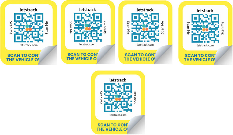 LETSTRACK Smart QR Sticker TAG for Cars, Bus & All Vehicles Contact Owner Privately-Pack 1 Location Smart Tracker(YELLOW)