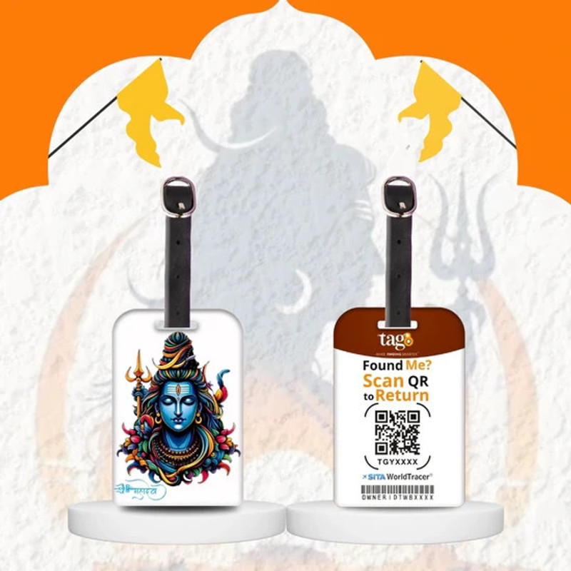 Tag8 Chhatrapati Shivaji Maharaj Smart Bag Tag Iconic Luggage Tag with Digital ID Location Smart Tracker(White)