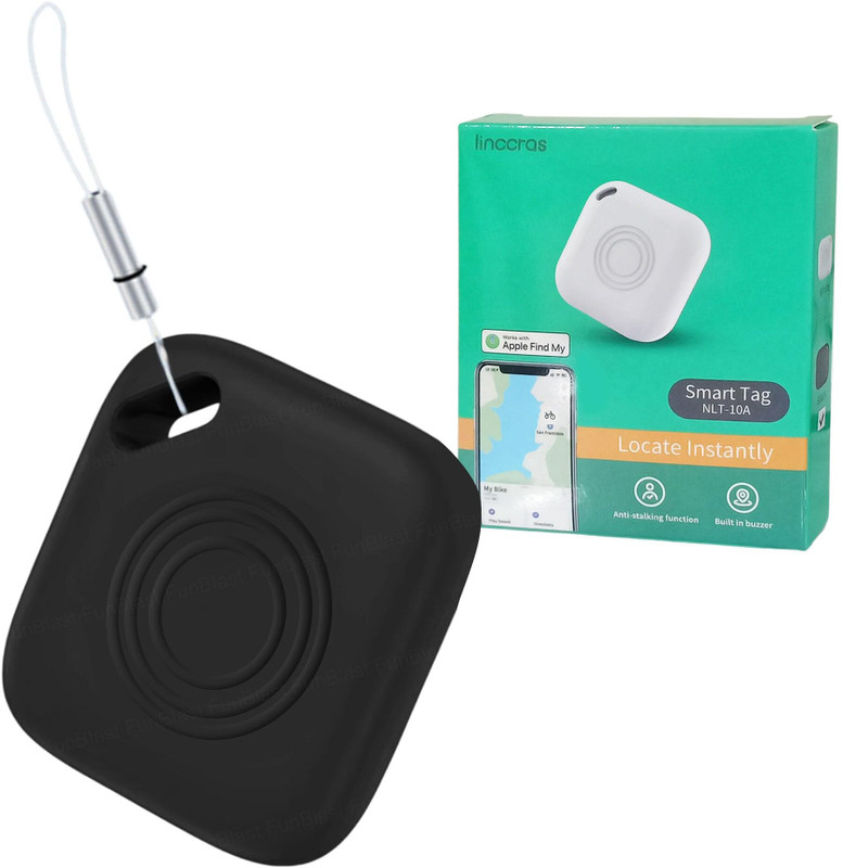 FunBlast Find My Network Compatible Tracker, Anti-Lost Tag for iOS Devices Only Location Smart Tracker(Black)