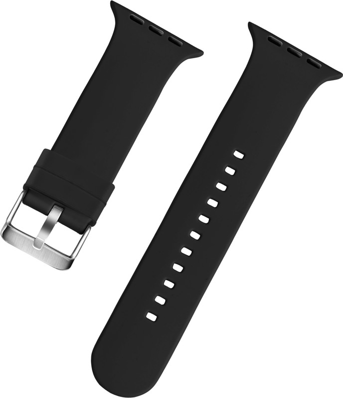 TIMEWEAR Steel Buckle Width 44mm/45mm/49mm 22 mm Silicone Watch Strap(Black)