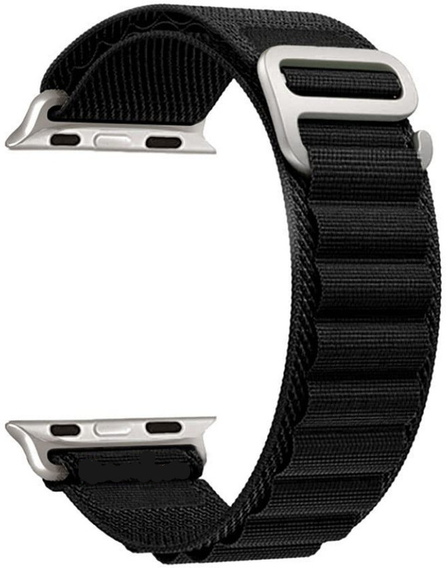 Creations Retail Alpine Loop Straps Compatible with Watch 49mm 45mm 44mm 42mm (Only Straps) 49 mm Fabric Watch Strap(Black)
