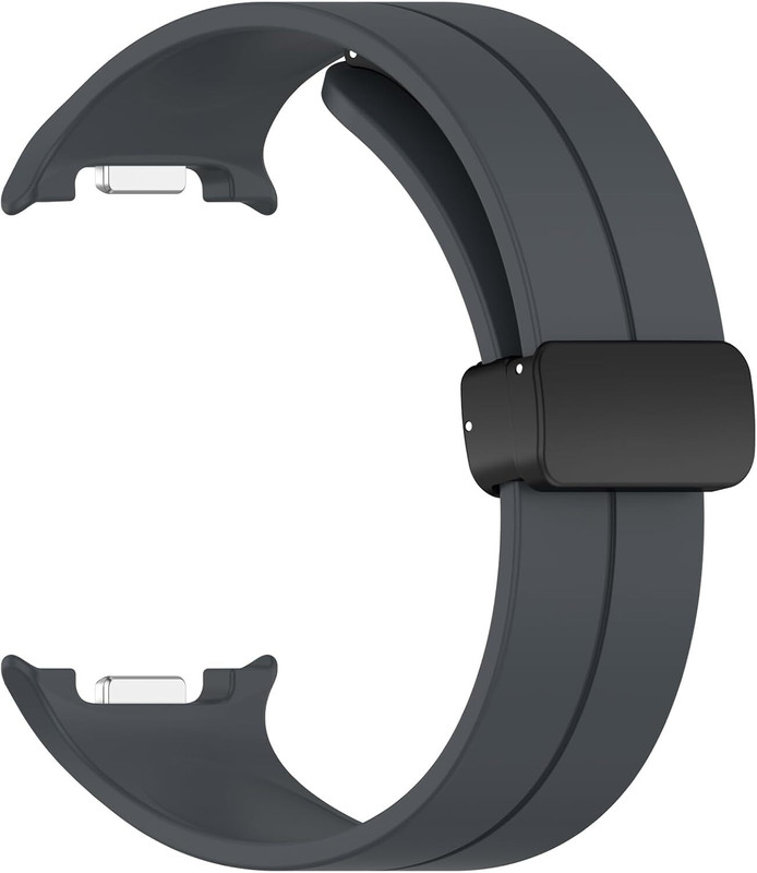 RUPELIK Silicone Magnetic Strap For Sam_Sung Galaxy Watch 8 40mm, 44mm/ Watch 8 Classic Smart Watch Strap(Black)
