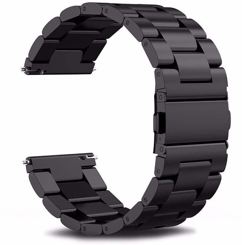 BLACK LOVIES 22 mm Metal Strap Compatible with Noice Color fit pro 4. Smart Watch Strap(Black)
