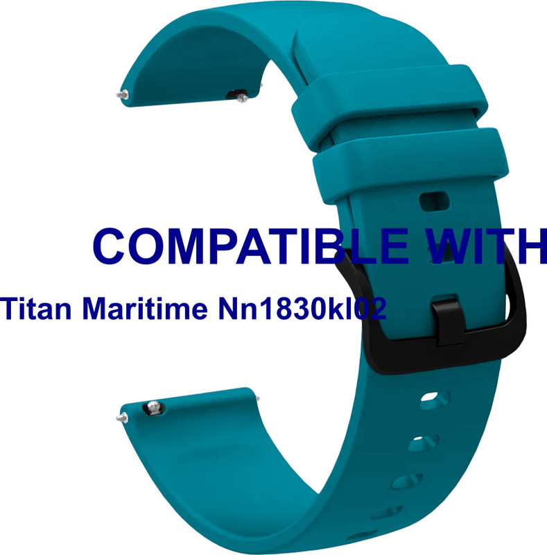 ACM WSM25M22TU4060 Watch Strap Silicone Hook Belt 22mm for Titan Maritime Nn1830kl02 Turquoise Smart Band Strap(Blue)