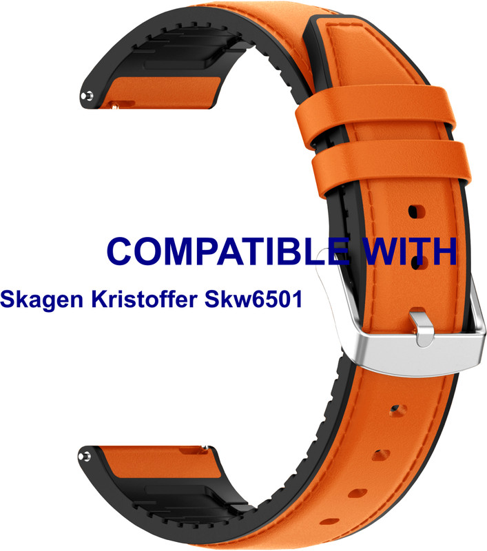 ACM WSM29Q22BK4032 Watch Strap Silicone Designer Belt 22mm for |Skagen Kristoffer Skw6501 Black Smart Band Strap(Black)