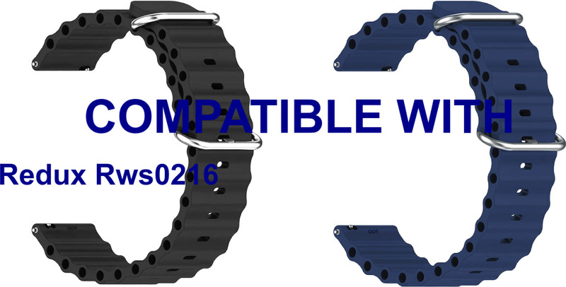 ACM WSM25M22PUDBL4043 Pack of 2 Watch Strap Silicone Hook Belt 22mm for Redux Rws0216 (Purple/Dark Blue) Smart Band Strap(Mullti Color)