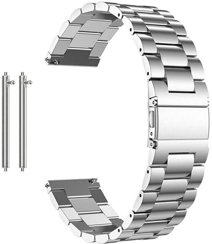 LNKART 22MM Heavy Metal Chain Strap with Secure Lock Compatible with Noise ColorFit Ultra | ColorFit Ultra 2 | ColorFit Ultra 3 GPS Smart Watch Strap With 22mm Lugs Smart Watch Strap(Silver)