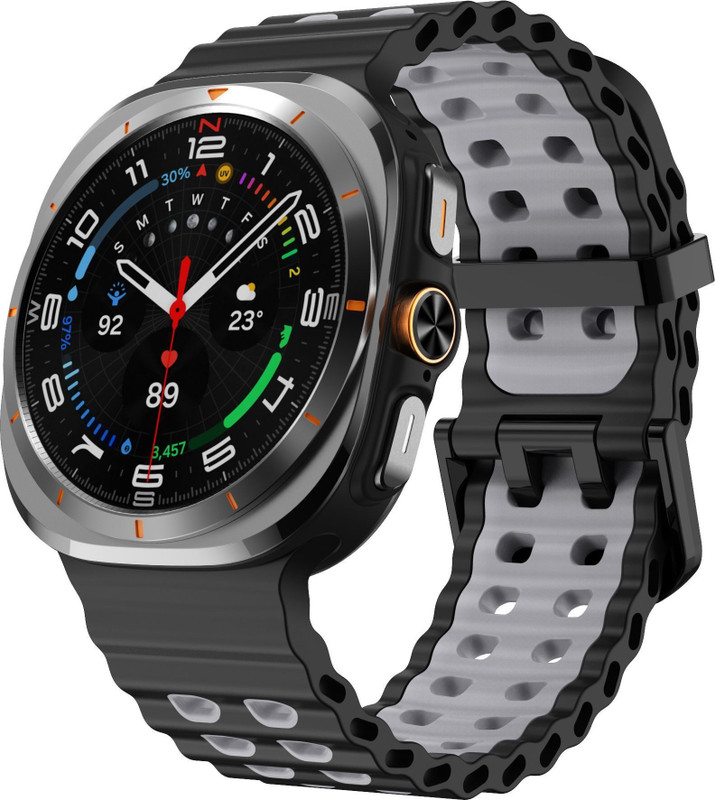 Zapper DUAL COLOR Strap for Watch Ultra/Ultra 2025 [WATCH NOT INCLUDED] Smart Watch Strap(Black, Grey)