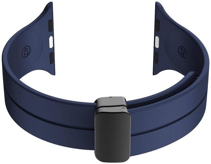 RUPELIK Magnetic Chain Strap for iWatch Ultra 49mm 45mm 44mm 42mm Series 8,7,6,5,4,3,2,1,SE Smart Watch Strap(Black)