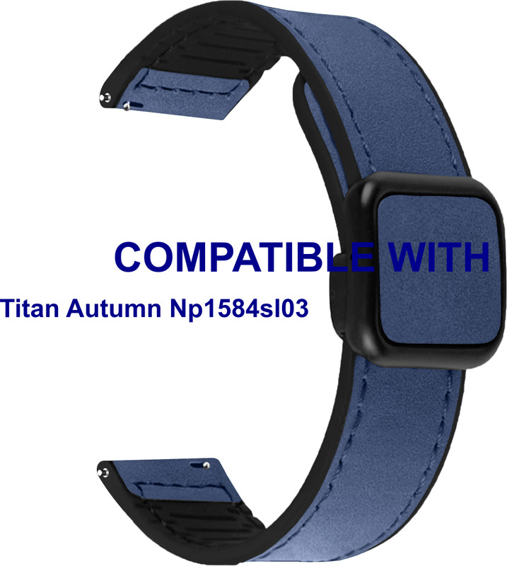 ACM WSM45G22BL4051 Watch Strap Leather Magnetic Silicone Belt 22mm for Titan Autumn Np1584sl03 Smartwatch Blue Smart Band Strap(Blue)