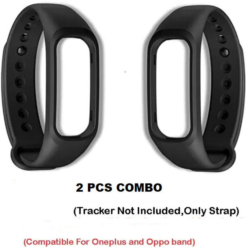 YDOXTON Combo of 2pcs silicone oneplus Smart Band & oppo Smart Band (Watch not Included) Smart Band Strap(Black)