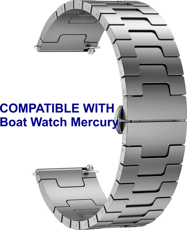 ACM WSM37Y20GY2482 Watch Strap Metal Steel 20mm for Boat Watch Mercury Smartwatch Grey Smart Watch Strap(Grey)