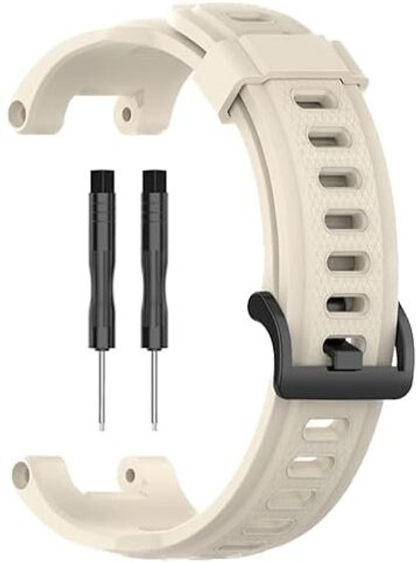 LNKART Watch Band Compatible with Amazfit T-Rex/T-Rex Pro Smartwatch, Soft Silicone Replacement Sport Strap Breathable Wristband Bracelet with Tools Smart Watch Strap(White)