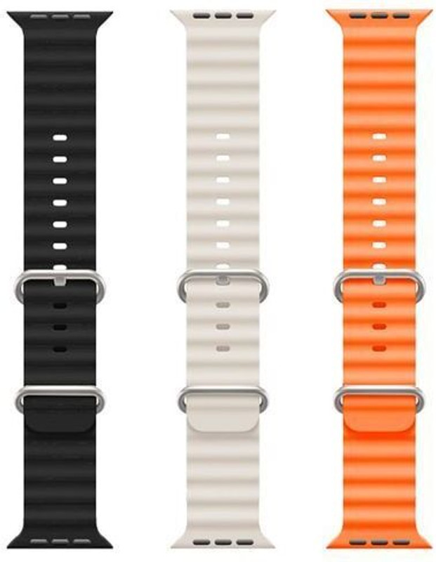 SwapME Sport Trail Loop Straps Compatible with Fire-Boltt Dream fire-boltt oracle / Firebolt Ring/Ring Plus/Ring Pro/Visionary/Fire-Boltt Call/Firebolt Gladiator Pro/Gladiator Plus/Fireboltt cyclone/Fireboltt Asteroid and iwatch 42/44/45/49MM Bands Pack of 3 Straps Smart Watch Strap(Black, White, Or