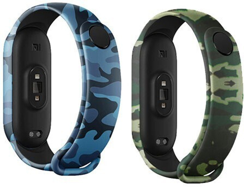 uTapu Mi Band 5 Strap|Mi Band 6 Starp, Wristband Band Strap for Xiaomi Mi Band 5 & 6 Smart Band Strap(Green, Blue)