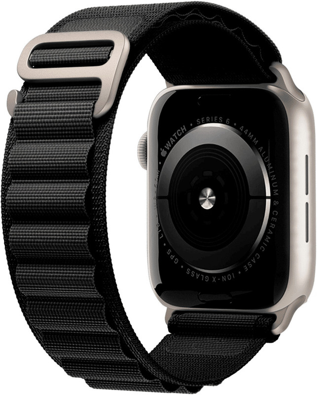 DailyObjects Black Ridge Loop Wrist Band (38/40/41mm) Smart Watch Strap(Black)